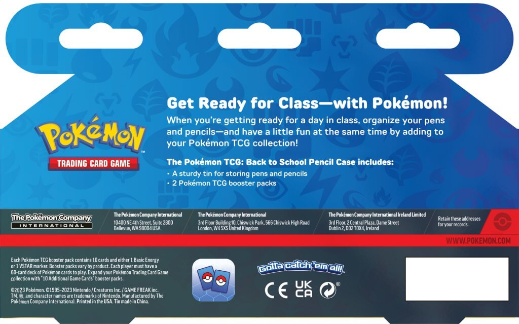 Pokemon - TCG - Back to School Pencil Tin