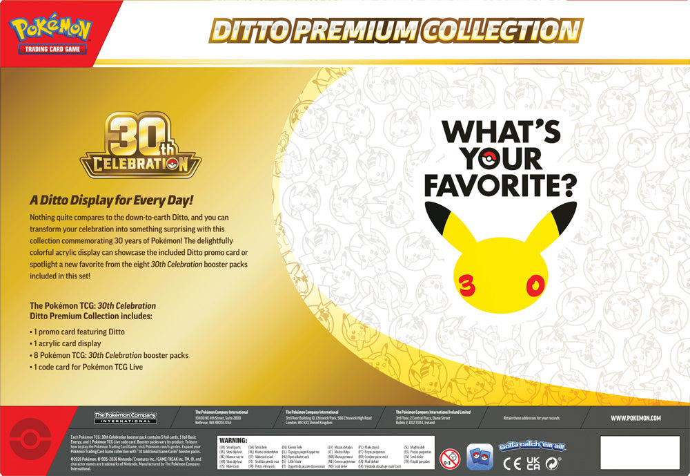 Pokemon - TCG - 30th Celebration Ditto Play Once